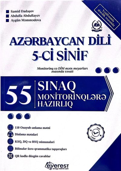 Azərbaycan dili 5-ci sinif. 55 sınaq monitorinqlərə hazırlıq
