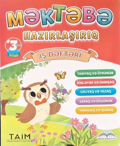 Məktəbə Hazırlaşırıq İş Dəftəri 3-cü kitab