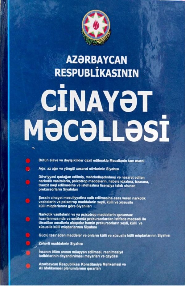CİNAYET MECELLESİ 30.00 AZN (HÜQUQ)
